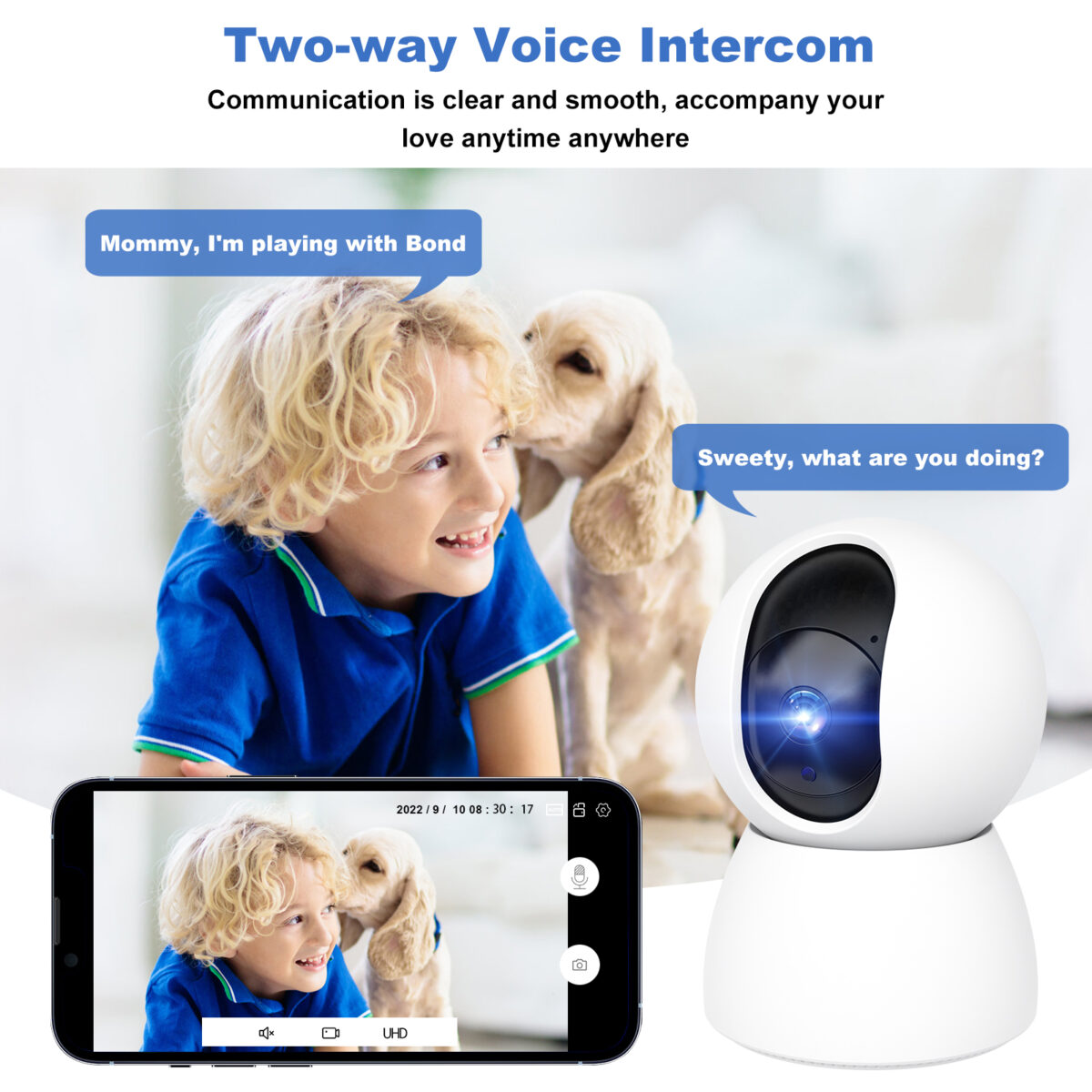 Febfoxs Baby Monitor Security Camera Wifi Indoor Camera Degree