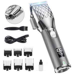 Direct Hair Clippers for Men Professional - Cordless Barber Clippers for Hair Cutting, LCD Display & Travel Storage Case, Haircut Shawl