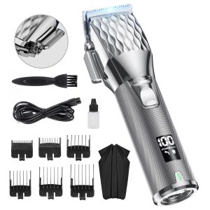 NEXPURE Hair Clippers for Men Professional,Cordless Rechargeable Barber Clippers Beard Trimmer, Home Haircut with LED Display