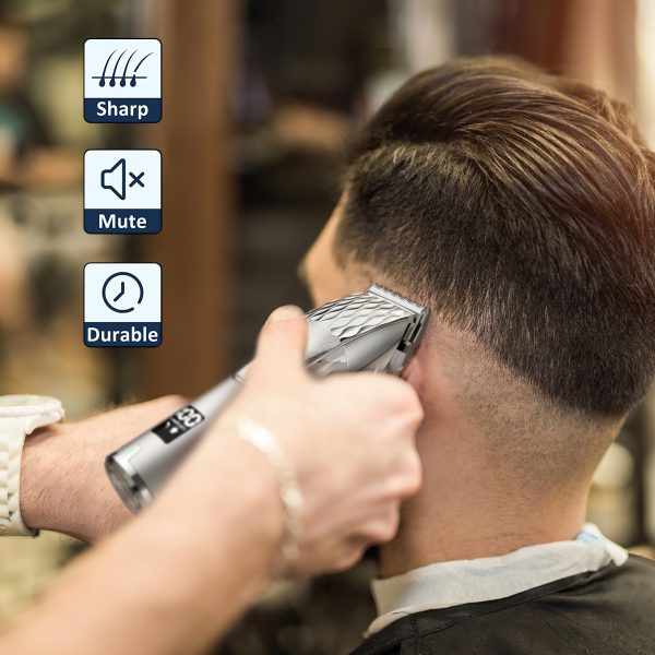 Febfoxs Hair Clippers for Men Professional - Cordless Barber Clippers for Hair Cutting, LCD Display & Travel Storage Case, Haircut Shawl - 图片 2