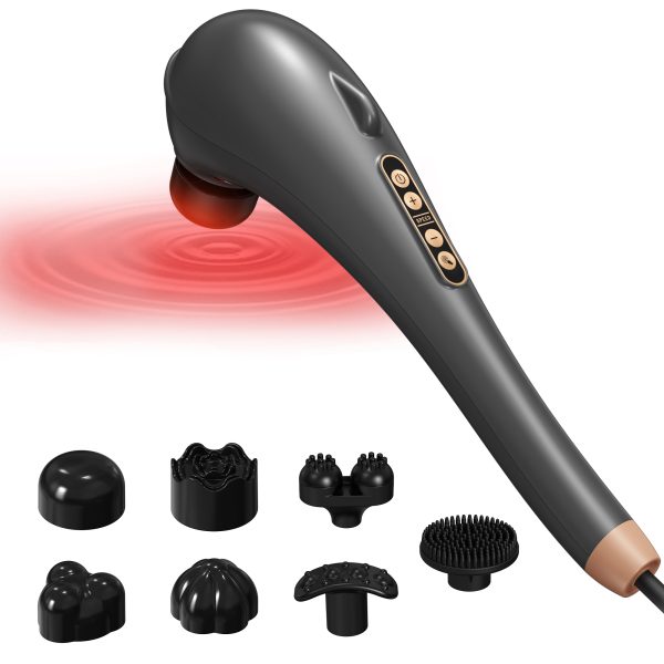 NEXPURE Handheld Deep Tissue Neck Massager, Electric Percussion Full Body Massager for Back, Shoulder, Leg Pain Relief, Black