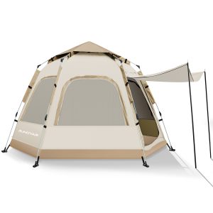 6-8 Person Tent with Removable Rain Fly and Carrying Bag, Waterproof, Easy Setup for Camping/Family Outdoor/Hiking/Backpacking/Beach