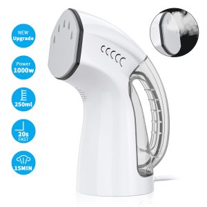 Febfoxs Steamer for Clothes,1000W 2-in-1 Clothing Steamers with Fast Heat-up,Auto Shut-off Function,Wrinkles/Steam/Soften/Clean/Sterilize Powerful Fabric Steamer Iron,White