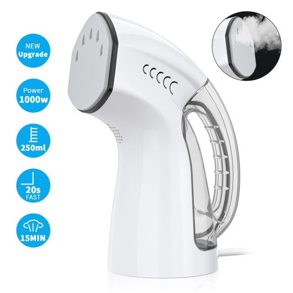 Febfoxs Steamer for Clothes,1000W 2-in-1 Clothing Steamers with Fast Heat-up,Auto Shut-off Function,Wrinkles/Steam/Soften/Clean/Sterilize Powerful Fabric Steamer Iron,White