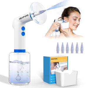 NEXPURE Ear Wax Removal, Ear Cleaning Kit,4 Cleaning Modes, One-Touch Start Water Spray,5 Ear Tips & Ear Basin