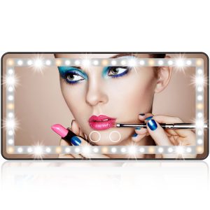 NEXPURE Car Visor Makeup Mirror, Touch Screen Dimmable, Rechargeable Makeup Mirror with 3 Light Modes, Universal Lighted Mirror for Cars