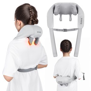 NEXPURE Neck Massager,Neck Shoulder Massager for Pain Relief Deep Tissue,6D Kneading Massage Pillow for Neck, Back, Shoulder with Heat,Gifts for Men Women Dad Mom,Gray