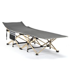 Folding Camping Cot, Cot Sleeping Bed 300 LBS Side Pocket for Adults Camping Cots for Camping Beach Hiking