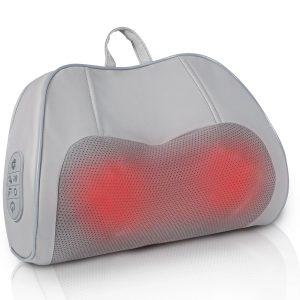 NEXPURE Shiatsu Back Massage Pillow - Pain Relief with Heat for Home and Office, Gray