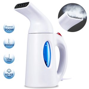 Febfoxs Steamer for Clothes,700w Extreme Steam Hand Held Fabric Steamer,Auto Shut-off Function,Wrinkles/Steam/Soften/Clean/Sterilize,White