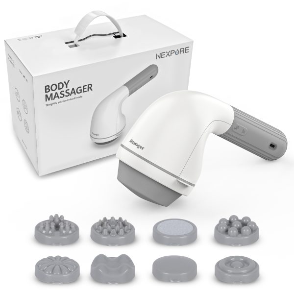 NEXPURE Cellulite Massager - Cordless Body Sculpting Machine, Deep Tissue Massage for Arms, Body, Buttocks, White