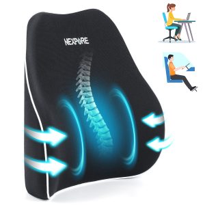 NEXPURE Lumbar Support Pillow, Soft Comfort Back Support Pillow for Office Chair, Car, Sofa - Black