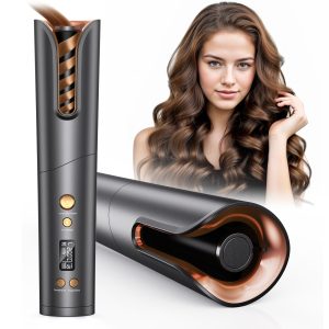 NEXPURE Automatic Curling Iron, Ceramic Cordless Hair Curlers, Fast Heating, Spin Iron for Hair Styling, Gray