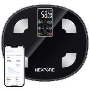 NEXPURE Smart Scale for Weight, Body Fat Scale with VA Digital Display, Bluetooth Bathroom Scale with BMI , Battery, 15 Body Health Data Analysis with App, 400 lbs