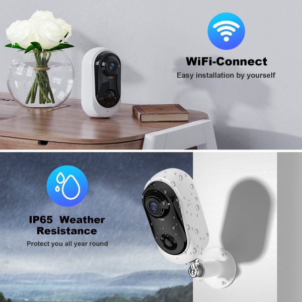 Febfoxs Wireless Security Cameras Outdoor with Spotlight, 2K WiFi Cameras for Home Security System, Surveillance Camera with Color Night Vision, IP65 Weatherproof, 2-Way Talk, PIR Motion Detection - 图片 4