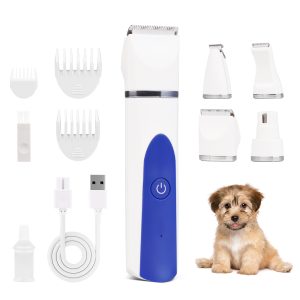 Dog Clippers, Low Noise Dog Grooming Clippers Rechargeable Cordless Dog Grooming Kit for Dogs Cats Pets