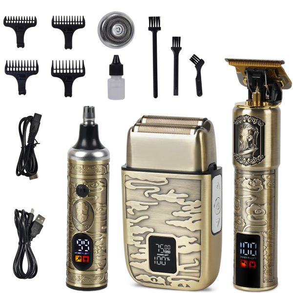 NEXPURE Hair Beard Trimmer Razor Shavers Grooming Kit, Electric Razor Shavers and Hair Clipper with LCD Display for Men Father Husband Birthday Gifts