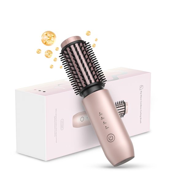 NEXPURE Hair Straightener Brush, Ionic Cordless Hair Straightening Brush for Straightening or Curling Hair, Heat Brush with Ceramic Coating, Anti-Scald