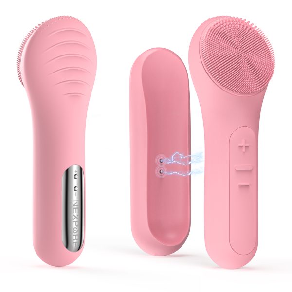 NEXPURE Face Scrubber,Upgraded Facial Cleansing Brush,Magnetic Rechargeable Silicone Face Brush for Cleansing, Exfoliating, Heating Massage,6 Speeds