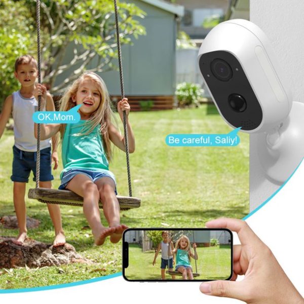 Febfoxs Wireless Security Camera, 2K WiFi Camera with Outdoor Night Vision, IP65 Outdoor Waterproof Camera for Home Security System, Surveillance Camera with PIR Motion Sensor, 2 Way Audio - 图片 3