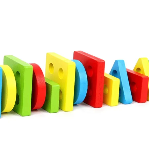 2023 Febfoxs Toy House,Shape Sorter,5 Pcs,5.9" Height,Kids Toys for Ages 3 up,Multi-Color - Image 2