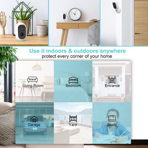 Febfoxs Wireless Security Camera, 2K WiFi Camera with Outdoor Night Vision, IP65 Outdoor Waterproof Camera for Home Security System, Surveillance Camera with PIR Motion Sensor, 2 Way Audio - 图片 7