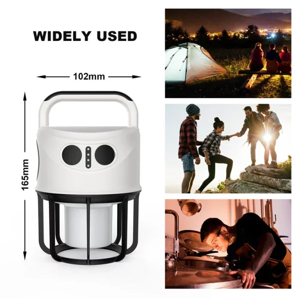 1000lm Camping Lantern, 6 Light Modes Camping Light LED Flashlight Lantern Hurricane for Emergency Outage，White - 图片 6