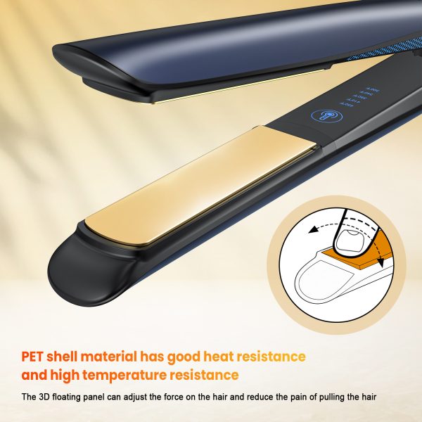 NEXPURE Professional 1" Ceramic Flat Iron, 2-in-1 Hair Straightener and Curls with Touch Panel to Adjust Temperature, Quick Heat up , Blue - 图片 2