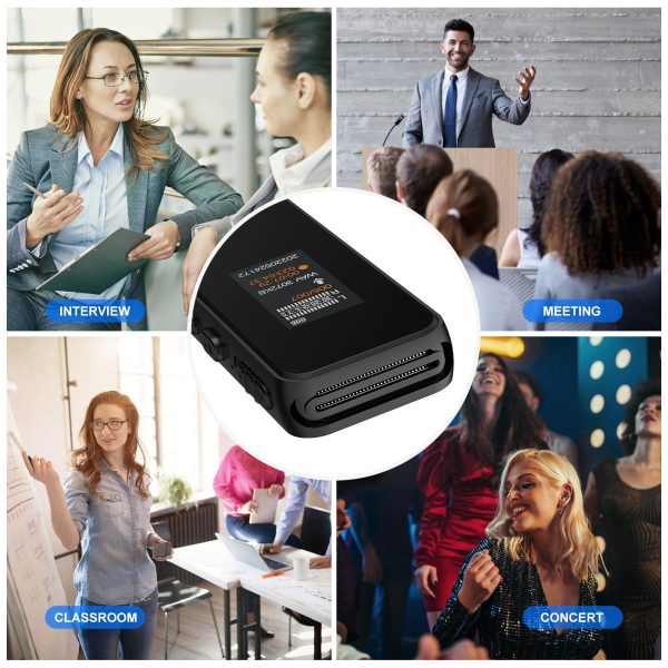 Febfoxs R20 32GB Digital Voice Recorder with Password, Playback, USB, and Noise Reduction - Professional Dictaphone Sound Tape Recorder and MP3 Player Black - 图片 3
