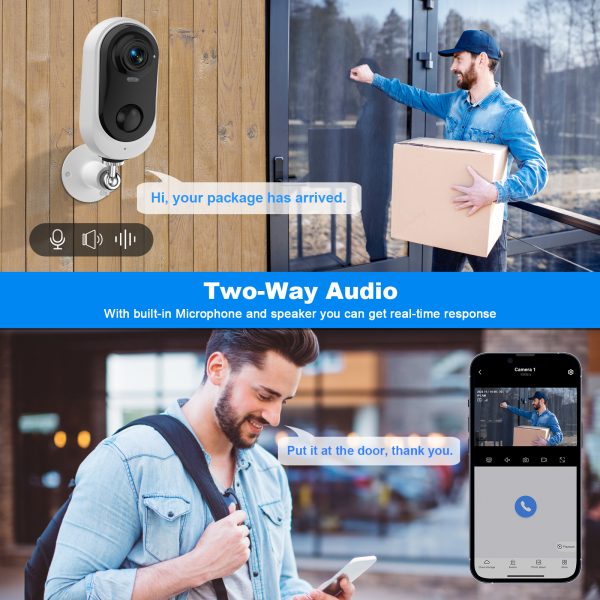Febfoxs Wireless Security Cameras Outdoor with Spotlight, 2K WiFi Cameras for Home Security System, Surveillance Camera with Color Night Vision, IP65 Weatherproof, 2-Way Talk, PIR Motion Detection - 图片 2