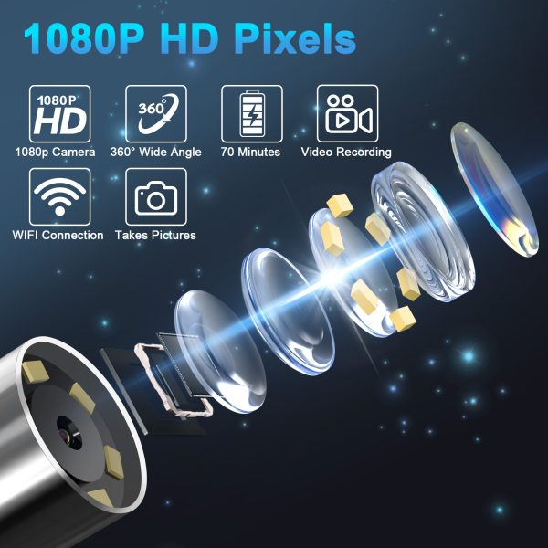 Ear Wax Removal,NEXPURE Ear Cleaner with 1080P HD Camera , Wirless Otoscope with 7 Pieces Set ,6 Replaceable Silicone Ear Picks for Ear Cleaning - 图片 2