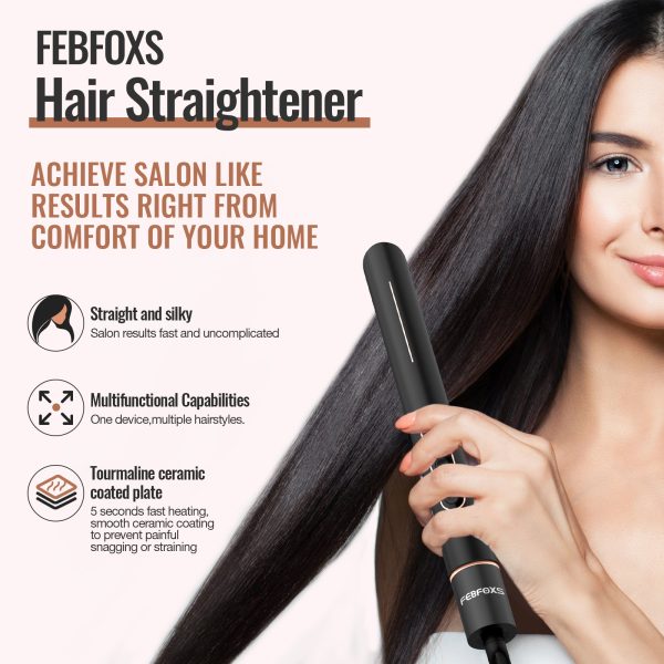 NEXPURE Professional 1" Flat Iron 2 in 1 Hair Straightener & Curling Iron Salon Styling Tool - Image 2