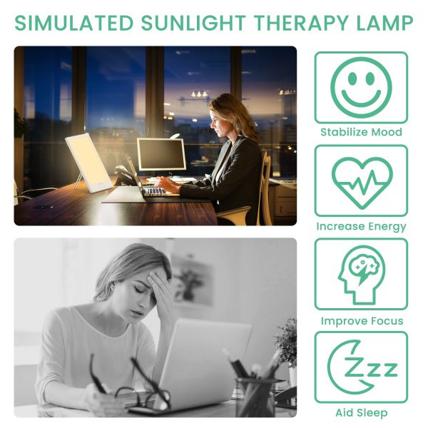 NEXPURE Light Therapy Lamp, 12000 Lux Therapy Light, Improve Sleep - Boost Mood, White - Image 2