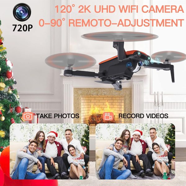 Febfoxs Drones SDX77 with 4K Camera 1080P Drone, Foldable Drone Quadcopter for Adults and Beginners with 360° Active Obstacle Avoidance, Altitude Hold,Headless Mode, 2 Batteries - 图片 3