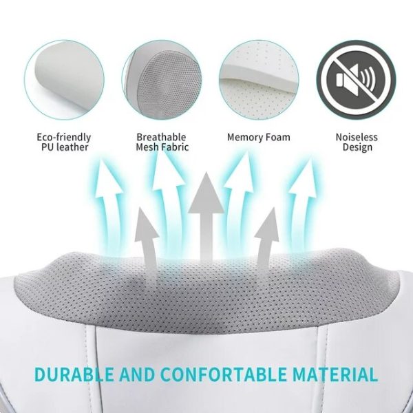 NEXPURE Shiatsu Back Massage Pillow - Pain Relief with Heat for Home and Office, Gray - Image 2