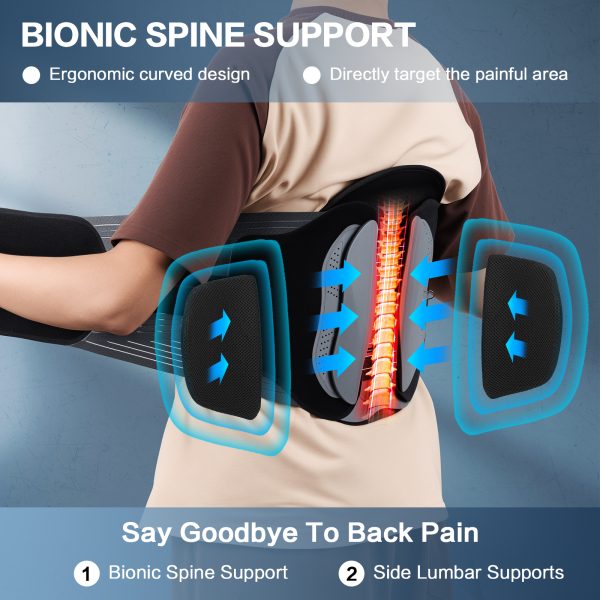 NEXPURE Back Brace for Lower Back Pain - Immediate Relief for Sciatica, Herniated Disc, Scoliosis for Home & Work, Men & Women (One Size) - 图片 2
