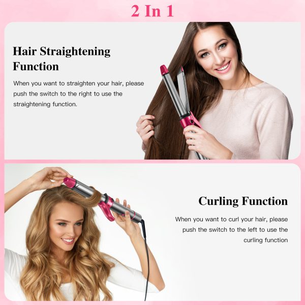 NEXPURE Curling Irons, Professional 2-in-1 Hair Straightener and Curler, 1" Hair Curling Wand with Ceramic Coating, Fast Heating, Grey - 图片 3