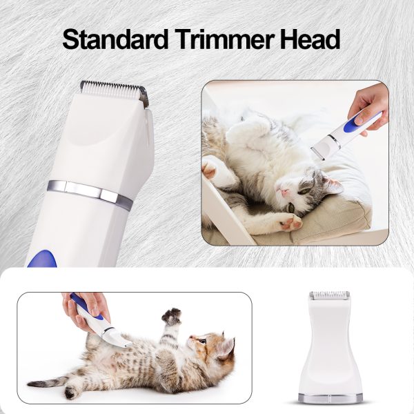 Dog Clippers, Low Noise Dog Grooming Clippers Rechargeable Cordless Dog Grooming Kit for Dogs Cats Pets, White - 图片 5