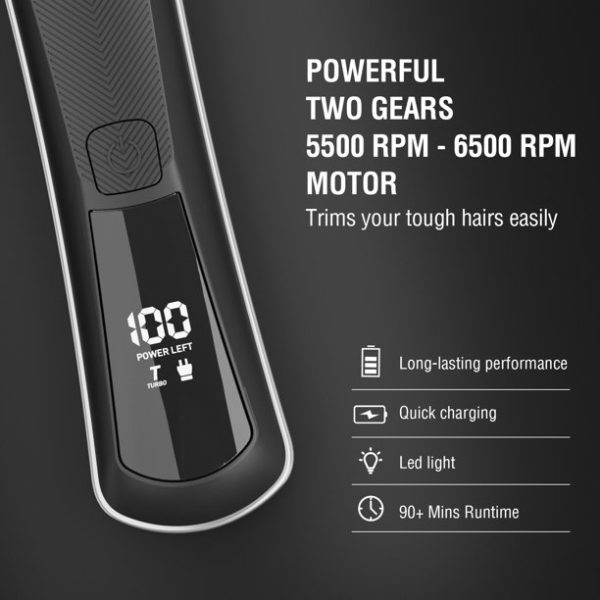 Direct Body Trimmer,IPX5 Waterproof Hair Trimmer - 2 Speeds, Men and Women Waterproof Bikini & Pubic Hair Trimmer, LCD Baterry Display, USB Recharge Dock & LED Light - 图片 3
