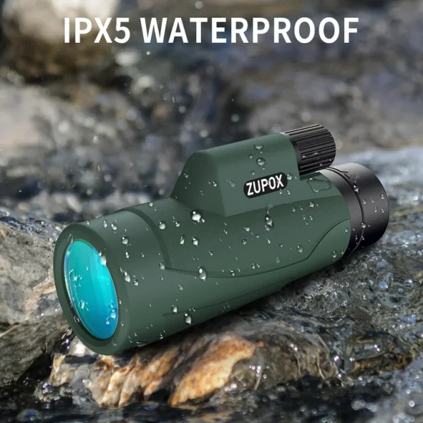 Monocular Telescope, High Powered Monocular for Adults with Smartphone Adapter & Tripod, BAK4 Prism Monocular with Clear Low Light Vision for Wildlife Hunting Camping Travelling - 图片 4
