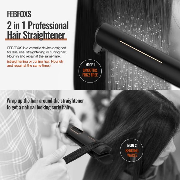 NEXPURE Professional 1" Flat Iron 2 in 1 Hair Straightener & Curling Iron Salon Styling Tool - Image 3
