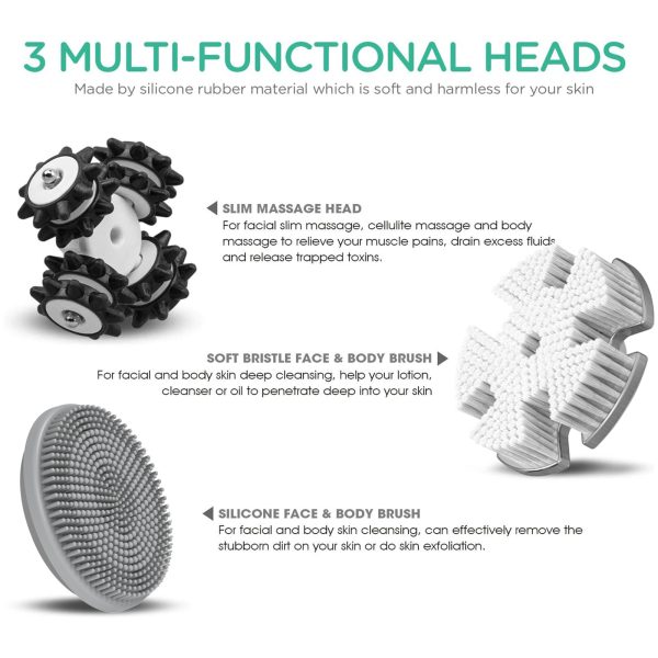 NEXPURE Electric Body Brush, IPX6 Waterproof, Electric Body Brush Set for Deep Cleansing, Exfoliation, White - 图片 3