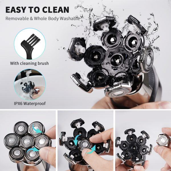 NEXPURE 7D Head Shaver,5 in 1 Bald Head Shavers,LED Display, Waterproof Wet/Dry Mens Grooming Kit - Image 2