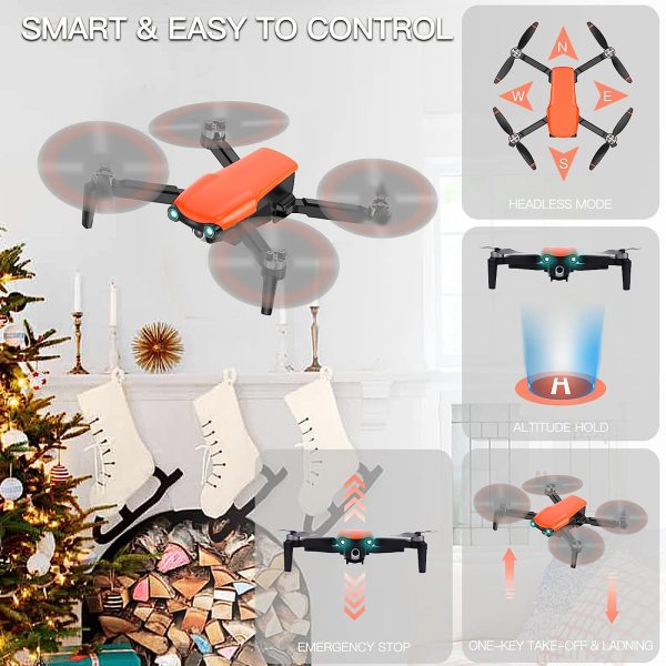 Febfoxs Drones SDX77 with 4K Camera 1080P Drone, Foldable Drone Quadcopter for Adults and Beginners with 360° Active Obstacle Avoidance, Altitude Hold,Headless Mode, 2 Batteries - 图片 2
