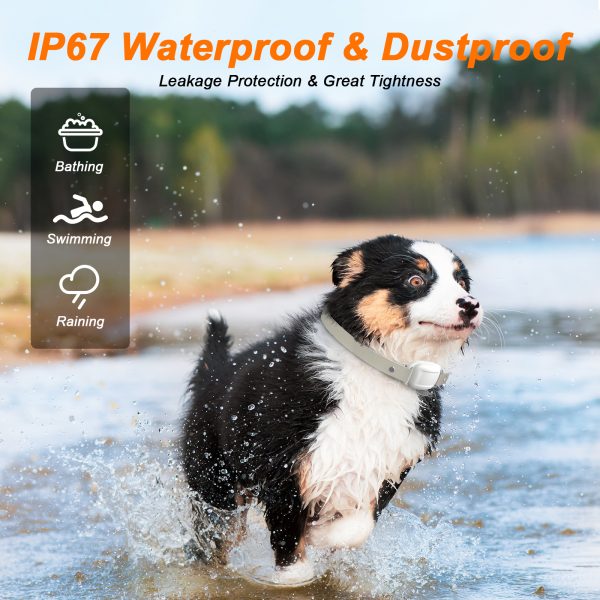 Dog Training Collar, Waterproof Rechargeable Dog Electric Shock Collar with Remote for Small Medium Large Dogs, White - 图片 4