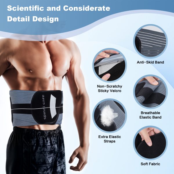 NEXPURE Back Brace for Lower Back Pain - Immediate Relief for Sciatica, Herniated Disc, Scoliosis for Home & Work, Men & Women (One Size) - 图片 3