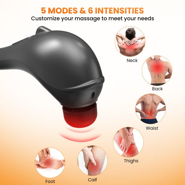 NEXPURE Handheld Deep Tissue Neck Massager, Electric Percussion Full Body Massager for Back, Shoulder, Leg Pain Relief, Black - 图片 2