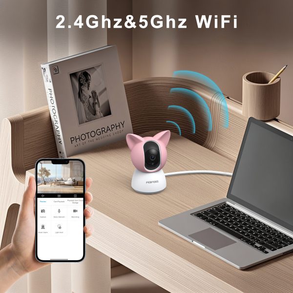 Febfoxs 2K Baby Monitor, 5G&2.4G Home Security Camera, Baby Camera, Motion Detection, 2-Way Audio, Night Vision for Baby and Pet Monitor - 图片 9
