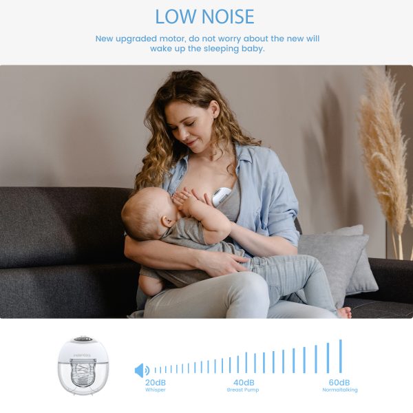 FEBFOXS Double Wearable Breast Pump, Hands-Free Portable Breast Pump with 4 Mode & 12 Levels, Electric Silent Breast feeding Breast Pump for Work and Outdoor, 17/19/21mm Flanges - Image 8