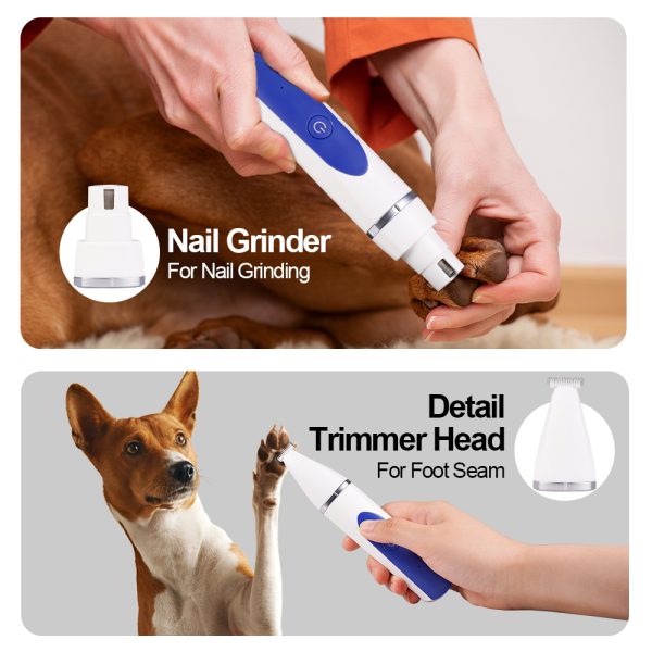 Dog Clippers, Low Noise Dog Grooming Clippers Rechargeable Cordless Dog Grooming Kit for Dogs Cats Pets, White - 图片 4